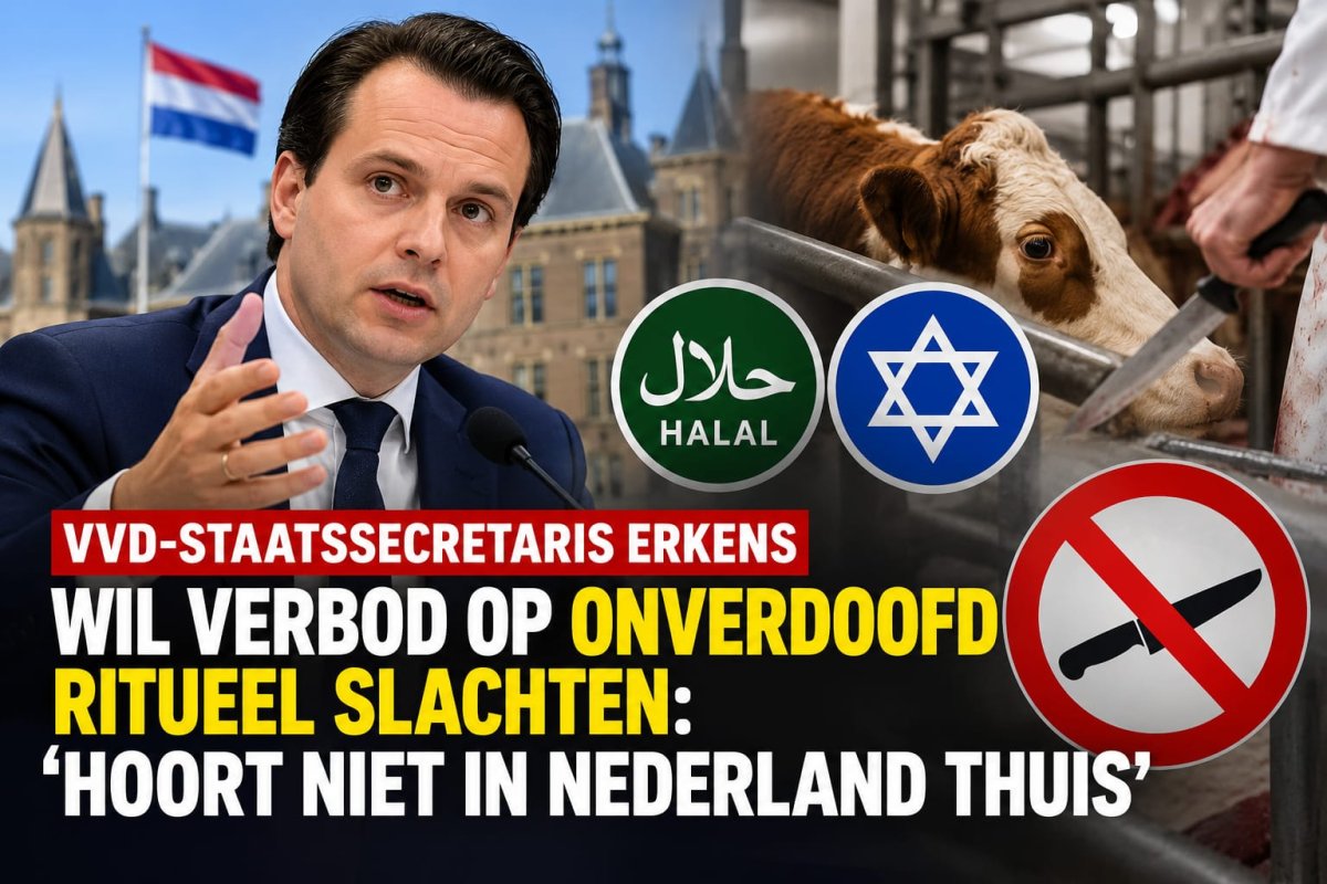 VVD-staatssecretaris Erkens wil verbod op onverdoofd ritueel slachten: ‘Hoort niet in Nederland thuis’